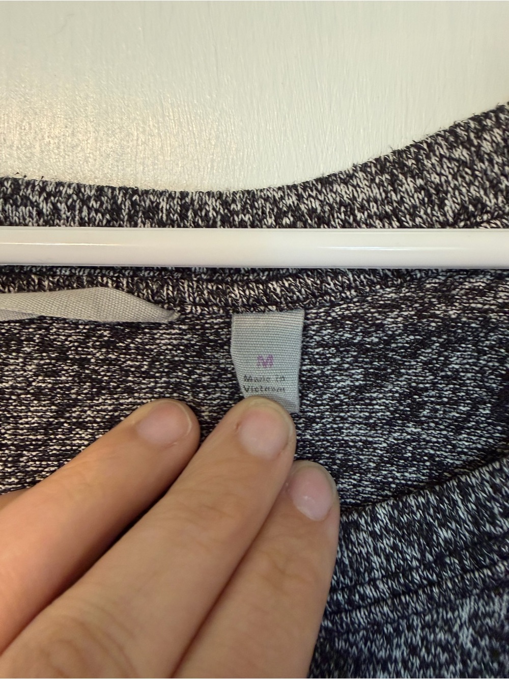 Athleta Black and White Marled Long Sleeve Top - Picture 3 of 4